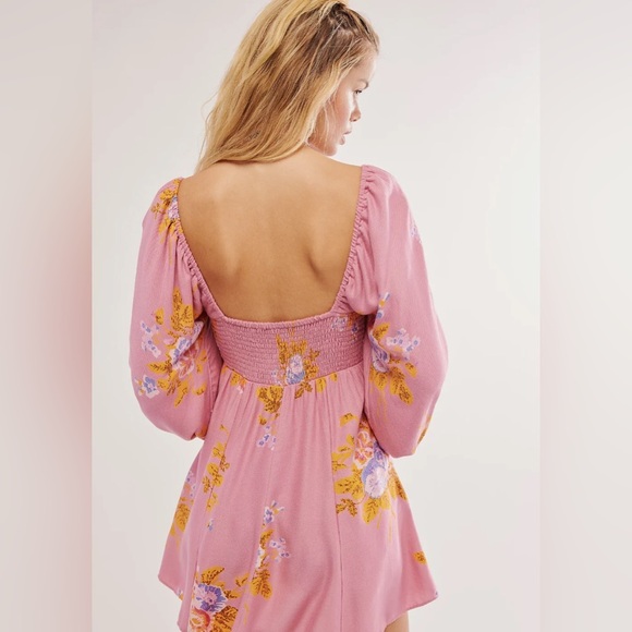 Free people Francesca mini dress poplin boho cottagecore fairy large sweetheart - Picture 5 of 10